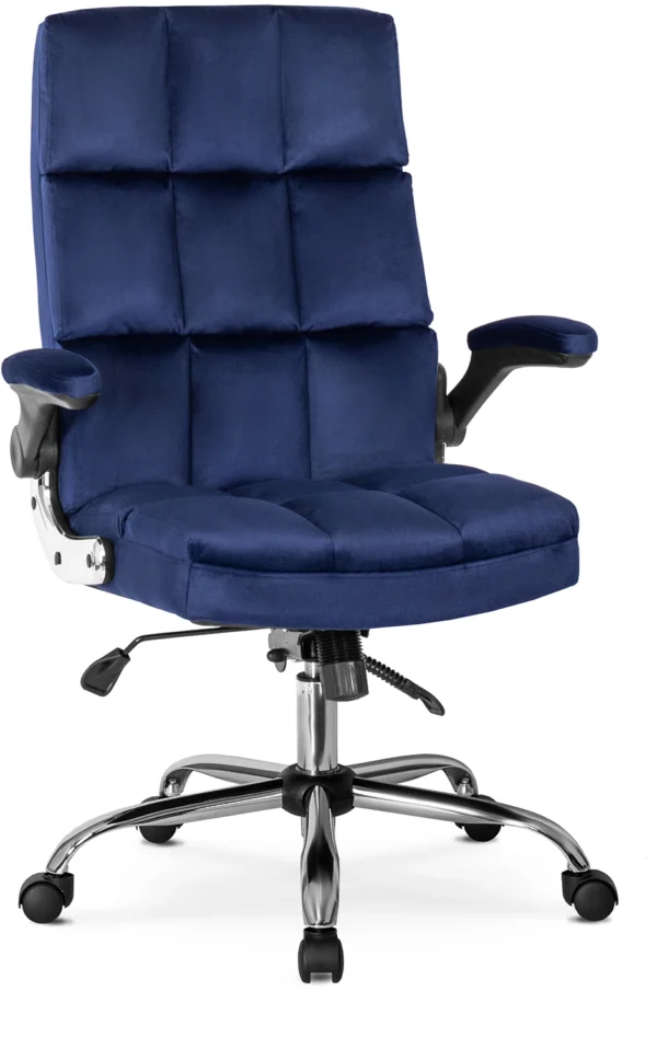 Scaun pivotant LONDON din velur albastru închis