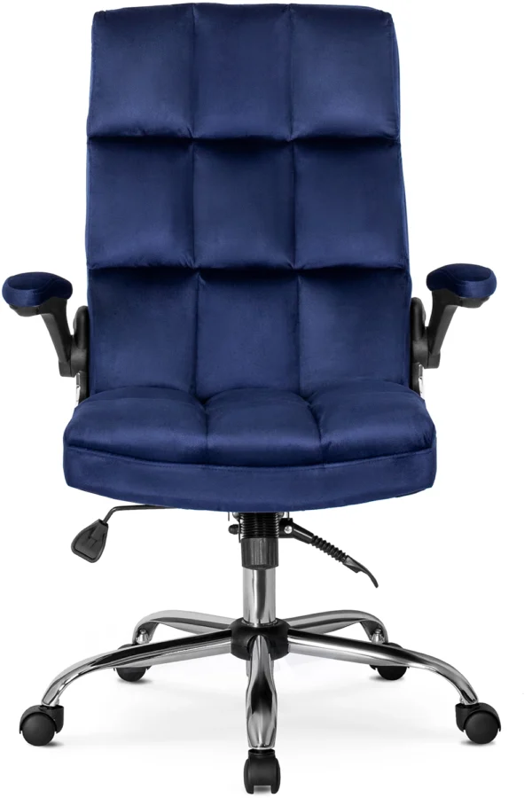Scaun pivotant LONDON din velur albastru închis