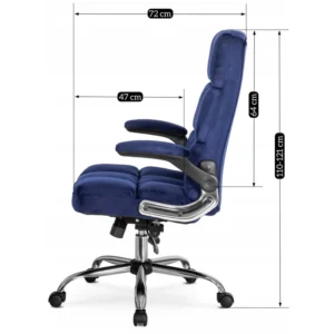 Scaun pivotant LONDON din velur albastru închis