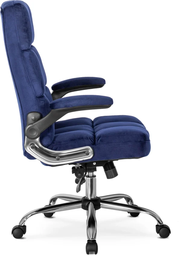 Scaun pivotant LONDON din velur albastru închis