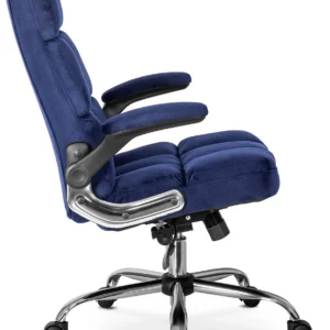 Scaun pivotant LONDON din velur albastru închis