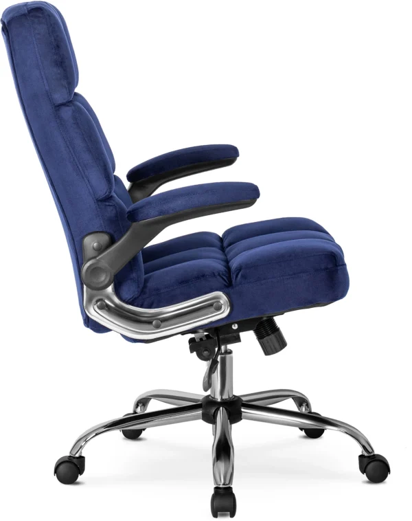 Scaun pivotant LONDON din velur albastru închis