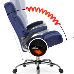 Scaun pivotant LONDON din velur albastru închis