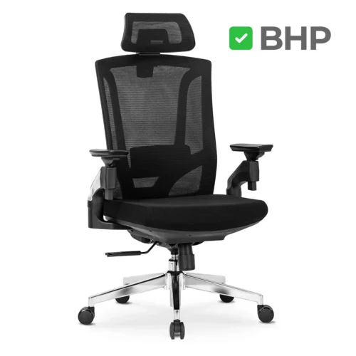 Scaun pivotant ergonomic WILLY, negru