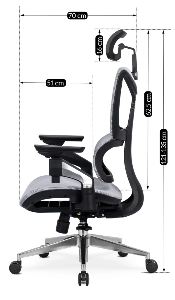 Scaun pivotant MARTIN Ergonomic Gri