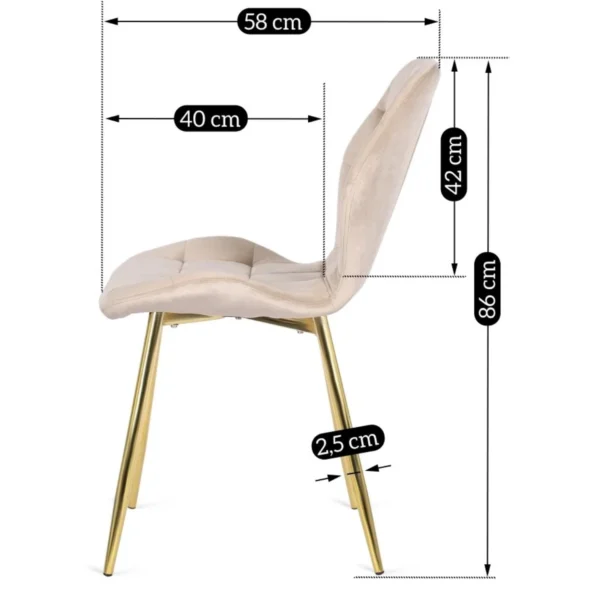 product-2076-10 Scaun LUCKY Crem Catifea — MOBILA