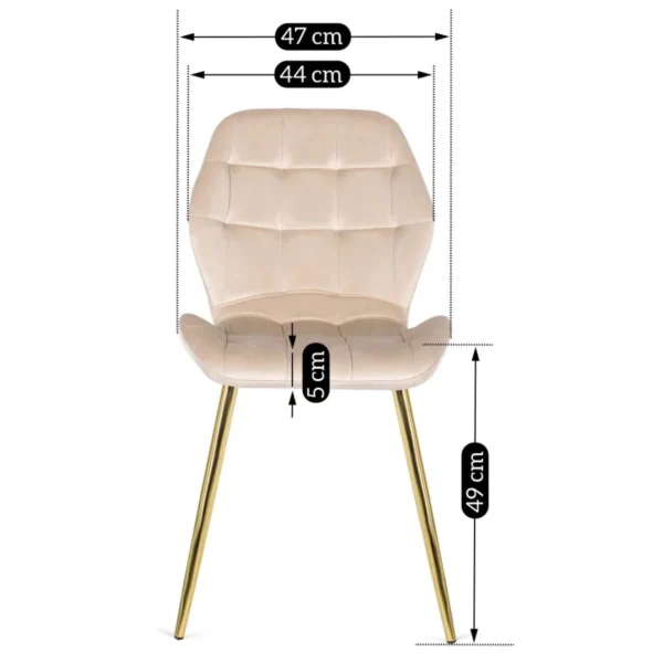 product-2076-9 Scaun LUCKY Crem Catifea — MOBILA