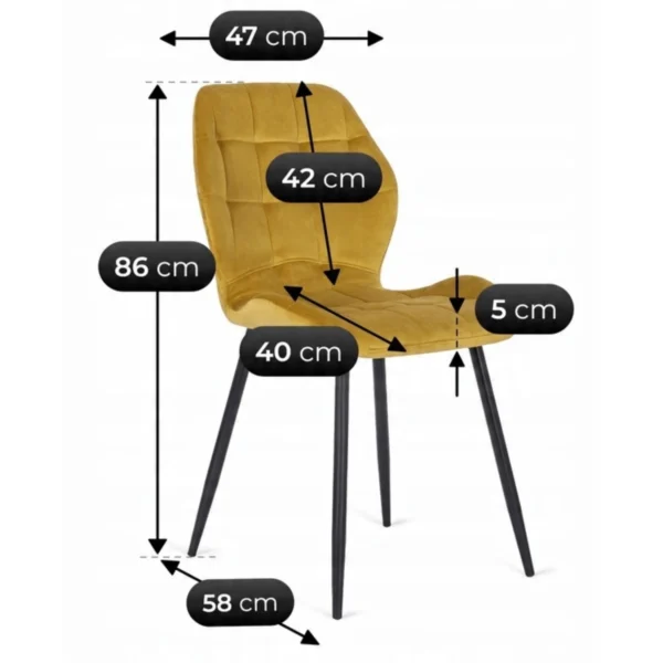 product-2100-6 Scaun LUCKY din velur muștar
