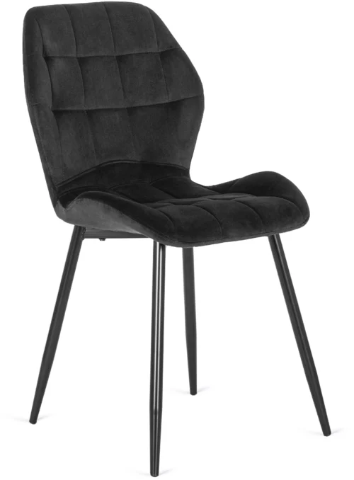 Scaun LUCKY din velur negru