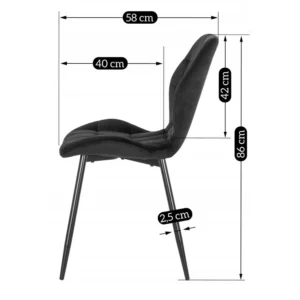 product-2109-10 Scaun LUCKY din velur negru