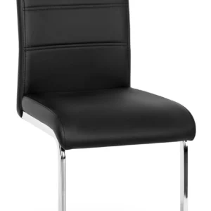 Scaun LOCA din piele ecologică neagră