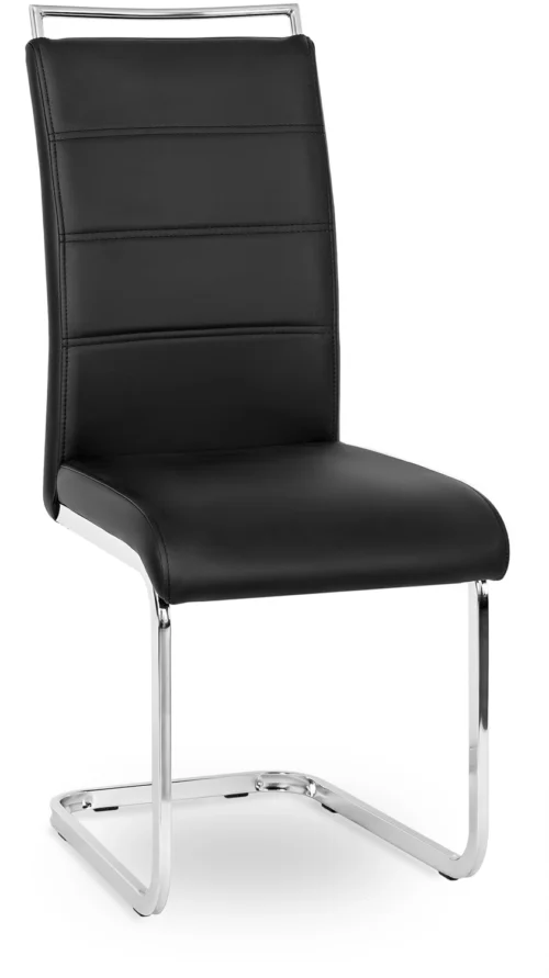 Scaun LOCA din piele ecologică neagră