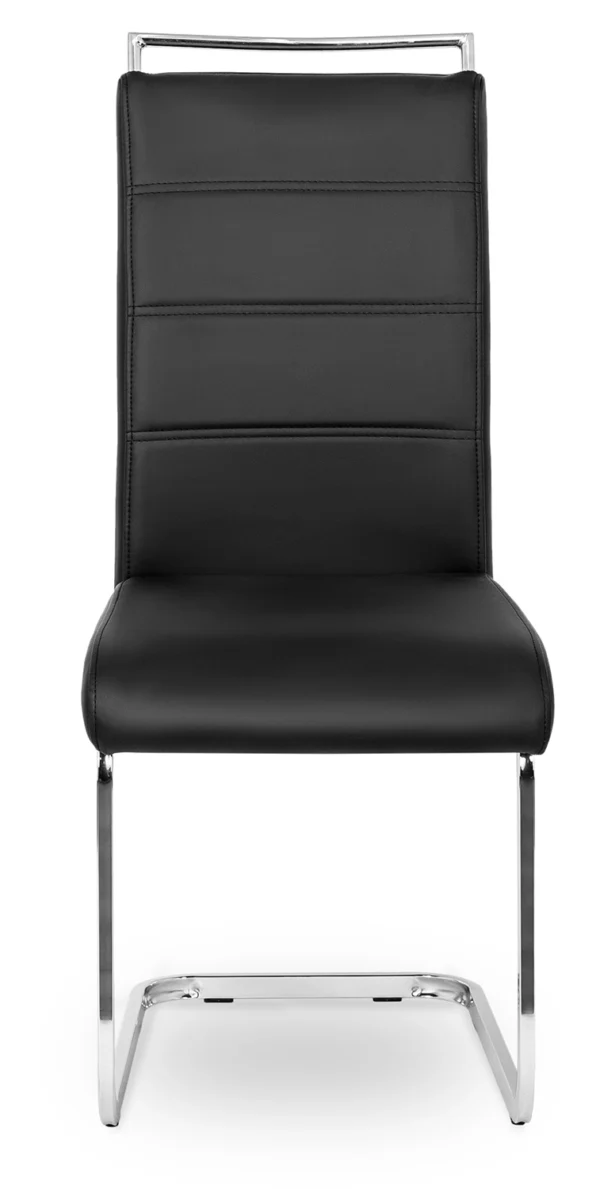 Scaun LOCA din piele ecologică neagră