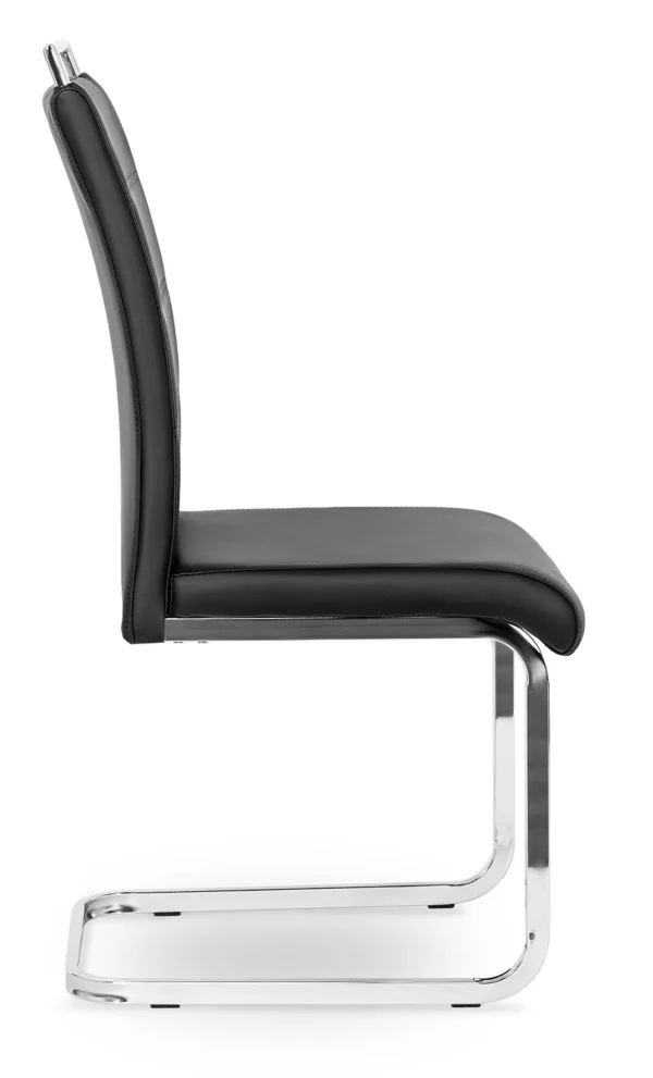 Scaun LOCA din piele ecologică neagră