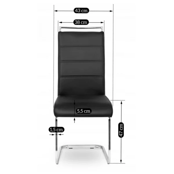 Scaun LOCA din piele ecologică neagră