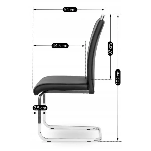 Scaun LOCA din piele ecologică neagră