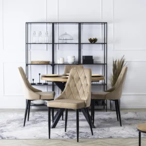 Scaun din velur bej CORK