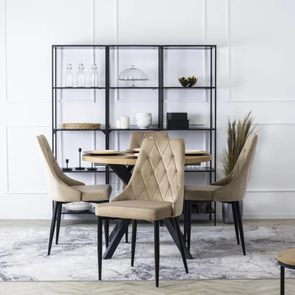 Scaun din velur bej CORK