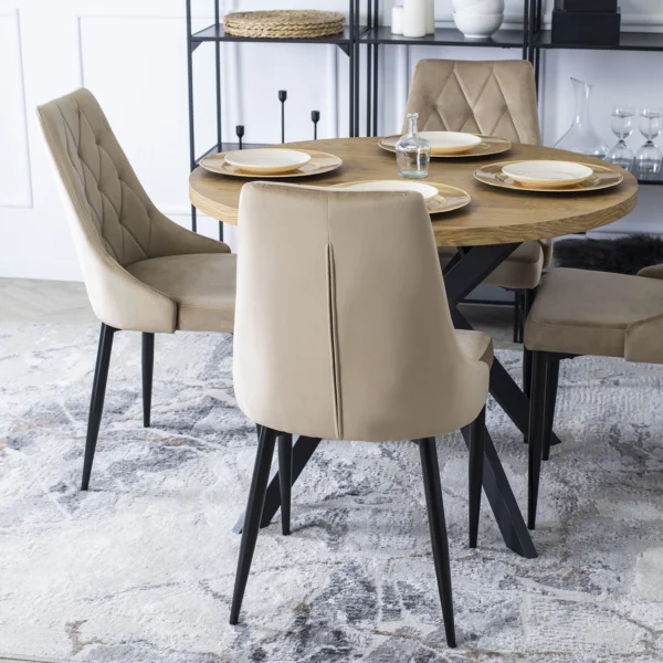 Scaun din velur bej CORK