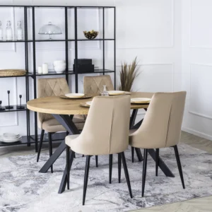 Scaun din velur bej CORK