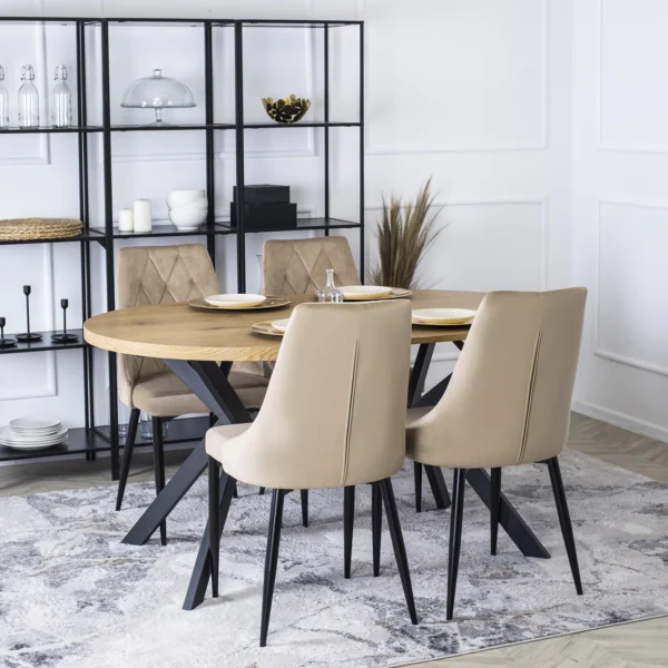 Scaun din velur bej CORK