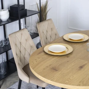 Scaun din velur bej CORK