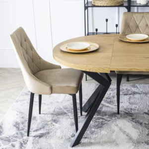 Scaun din velur bej CORK