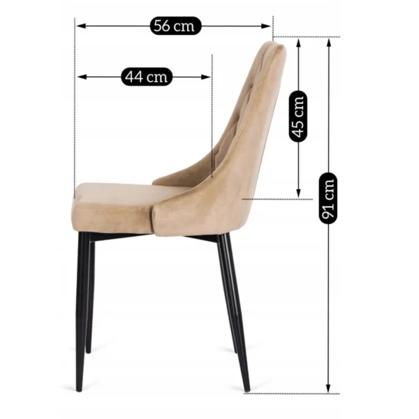 Scaun din velur bej CORK