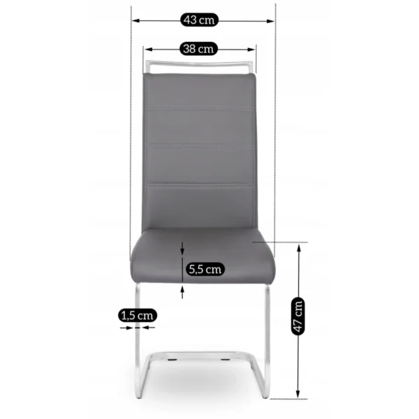 Scaun LOCA din piele ecologică gri