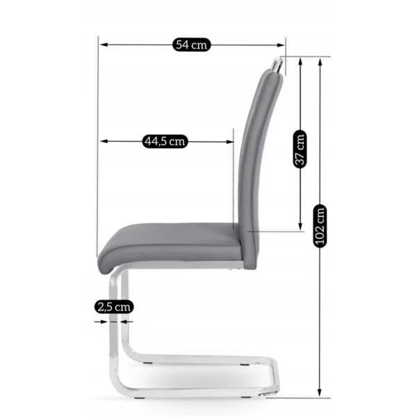 Scaun LOCA din piele ecologică gri