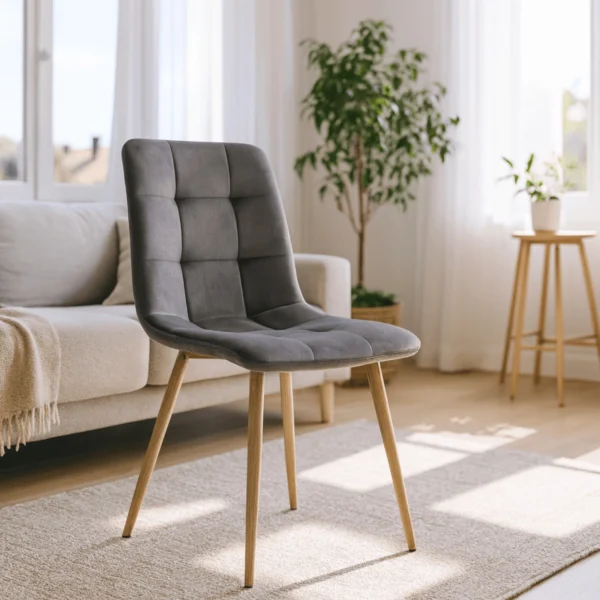 Scaun FREDY din catifea gri — MOBILA