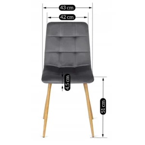 Scaun FREDY din catifea gri — MOBILA
