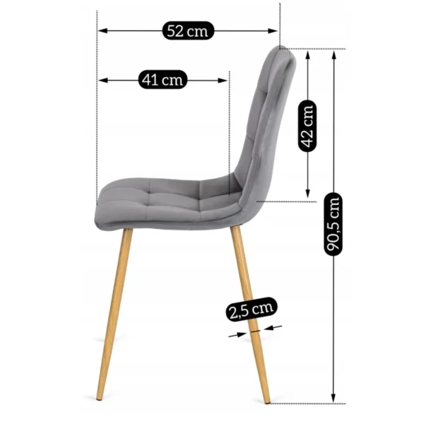 Scaun FREDY din catifea gri — MOBILA