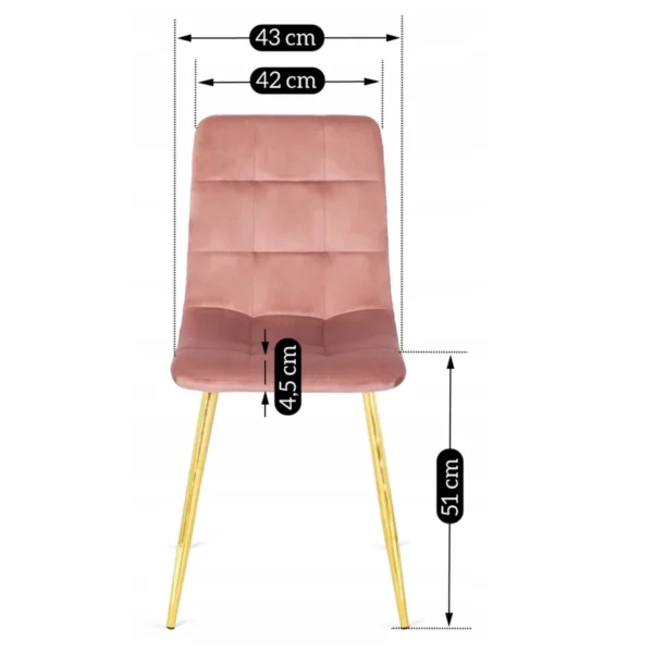 product-2241-8 Scaun YORK din velur roz