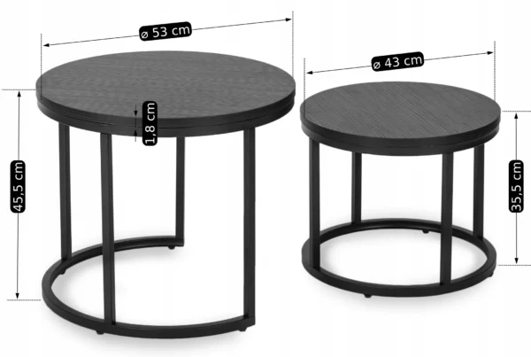 Set de masă MANU, negru