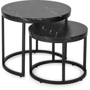 Set de masă ARON Marmură neagră/Auriu
