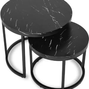 Set de măsuțe MAURO din marmură neagră — Măsuțe și banchete
