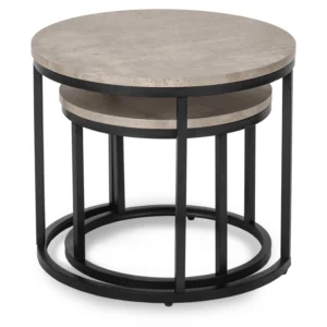 Set de măsuțe ROCKY beton/negru — Măsuțe și banchete
