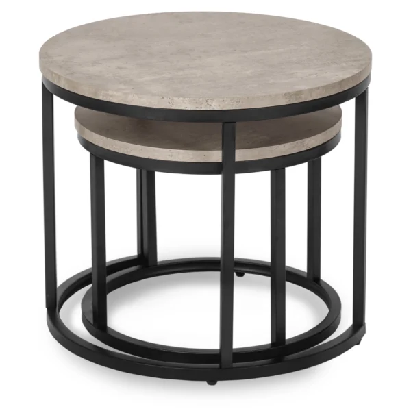 Set de măsuțe ROCKY beton/negru — Măsuțe și banchete