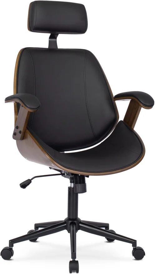 Scaun pivotant FABIAN Nuc/Piele ecologică neagră