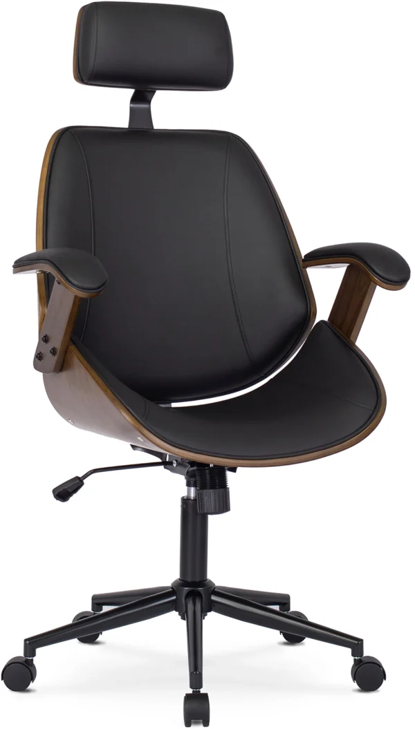 Scaun pivotant FABIAN Nuc/Piele ecologică neagră