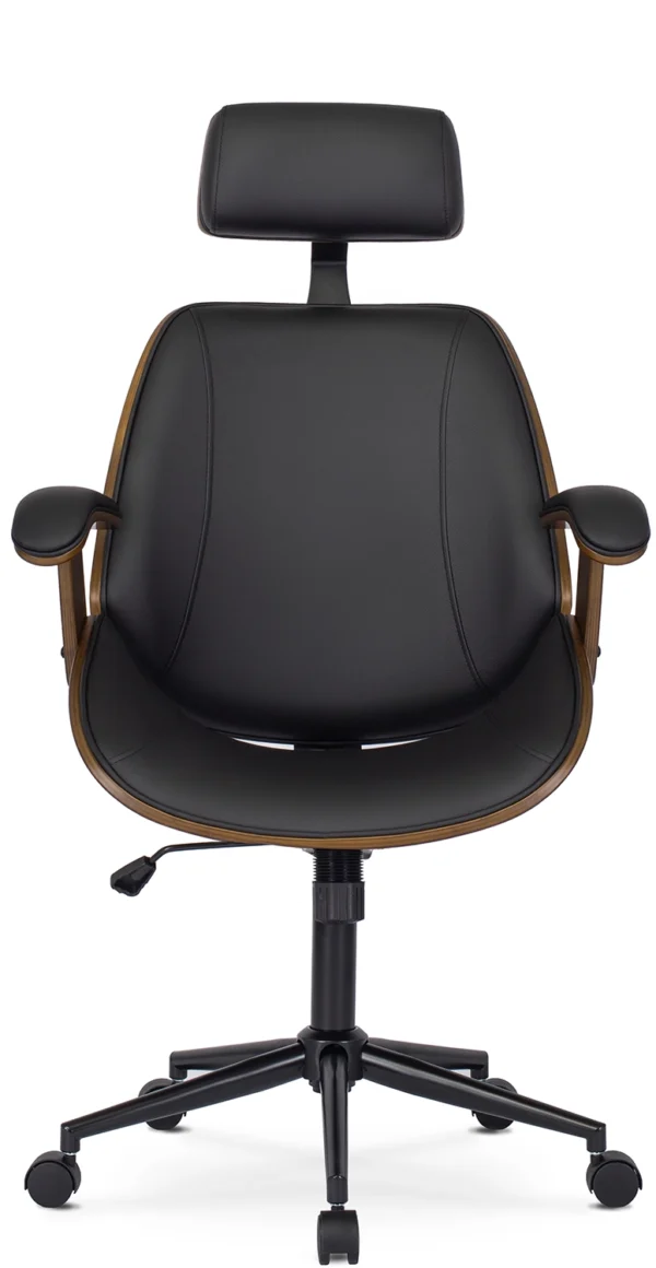 Scaun pivotant FABIAN Nuc/Piele ecologică neagră