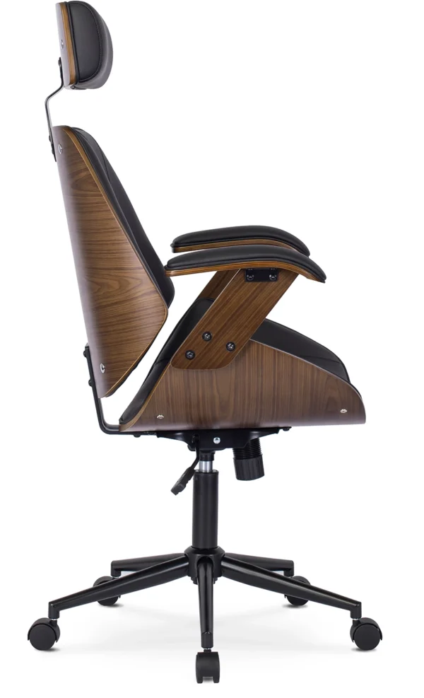 Scaun pivotant FABIAN Nuc/Piele ecologică neagră