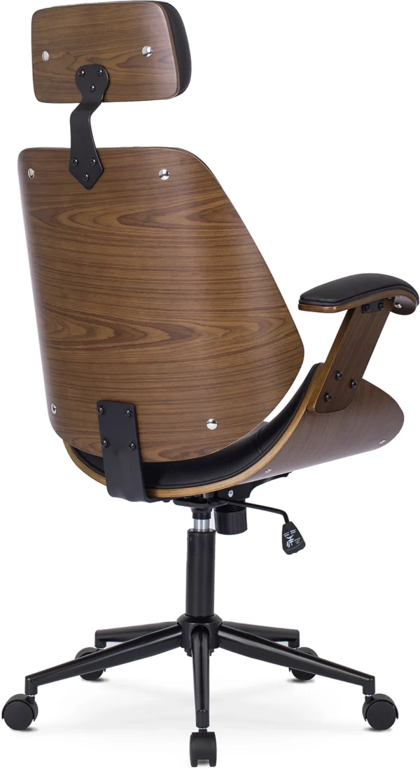 Scaun pivotant FABIAN Nuc/Piele ecologică neagră