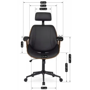 Scaun pivotant FABIAN Nuc/Piele ecologică neagră