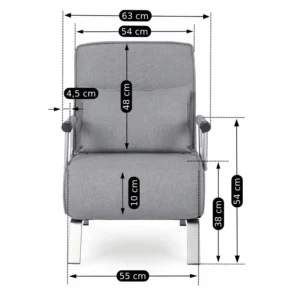 Fotoliu reclinabil BART Gri