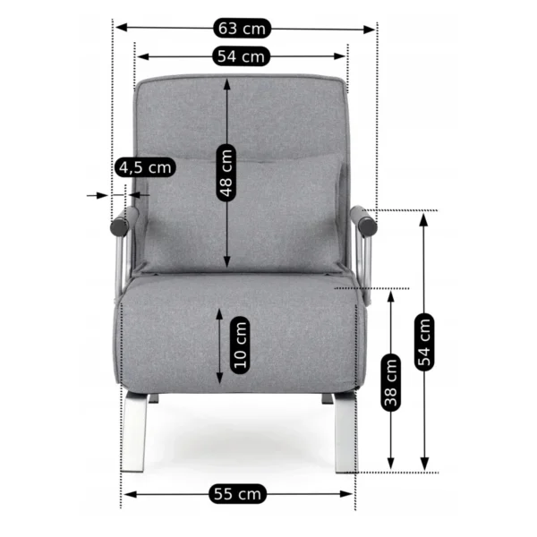 Fotoliu reclinabil BART Gri