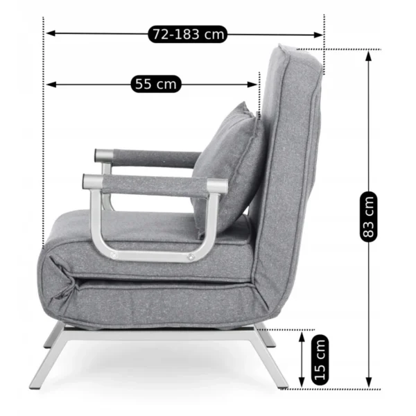 Fotoliu reclinabil BART Gri