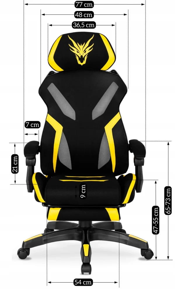 Scaun de gaming pivotant MAXIMO negru/galben