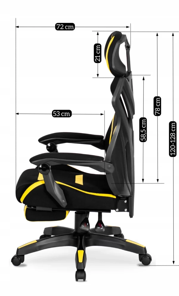 Scaun de gaming pivotant MAXIMO negru/galben